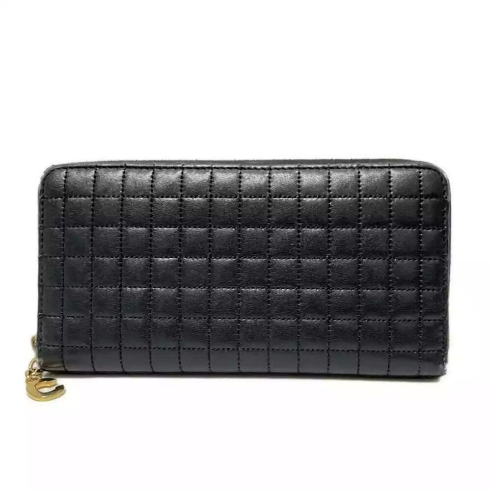 CELINE - Black Leather Long Wallet 230-012325 - Picture 1 of 5